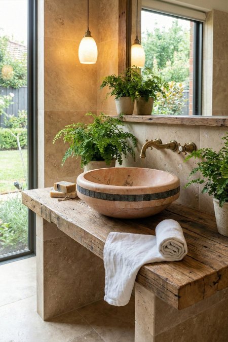 حوض حجر طبيعي دائري – مقاس 40 سم